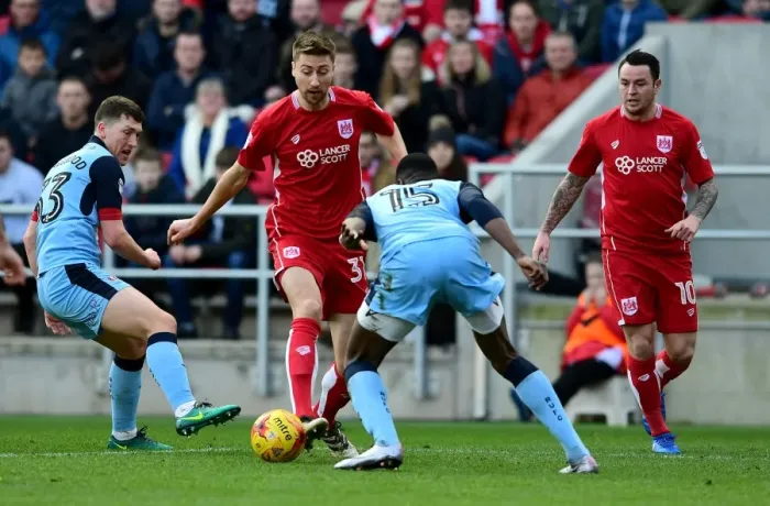 Framed Print : Bristol City's Jens Hegeler in Action Against Rotherham United, Sky Bet Championship, 2017