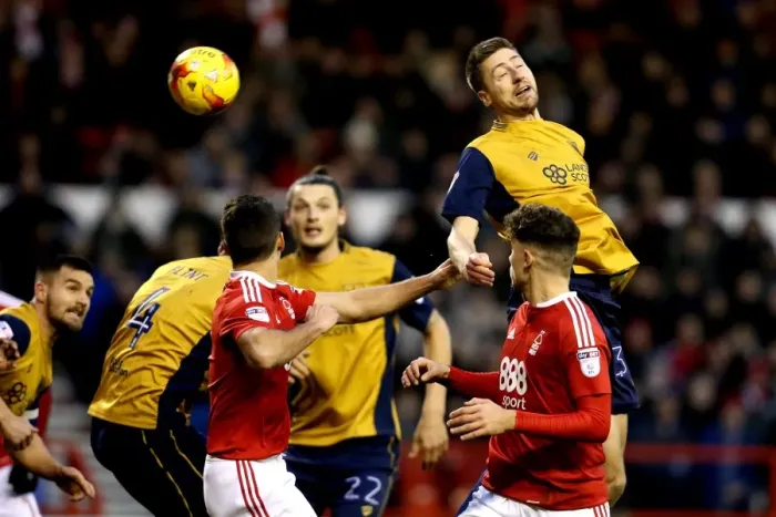 Framed Print : Bristol City's Jens Hegeler Heads the Ball in Nottingham Forest Showdown Framed Print : Bristol City's Jens Hegeler Heads the Ball in Nottingham Forest Showdown