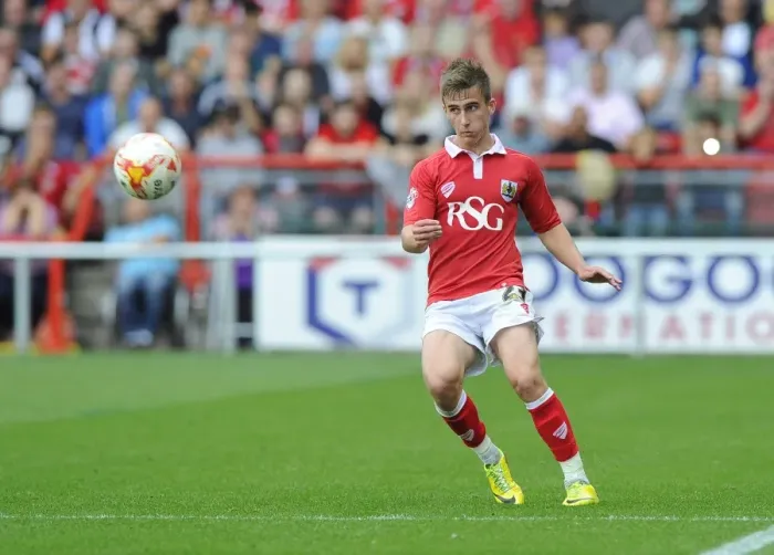 Framed Print : Bristol City's Joe Bryan in Action at Ashton Gate, September 2014