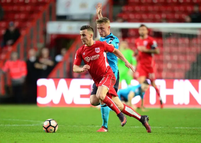 Framed Print : Bristol City's Joe Bryan in Action During FA Cup Third Round vs Fleetwood Town at Ashton Gate Framed Print : Bristol City's Joe Bryan in Action During FA Cup Third Round vs Fleetwood Town at Ashton Gate