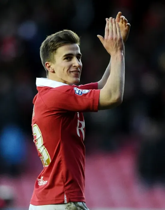 Framed Print : Bristol City's Joe Bryan in Action Against Fleetwood Town at Ashton Gate (February 1, 2015) - Sky Bet League One