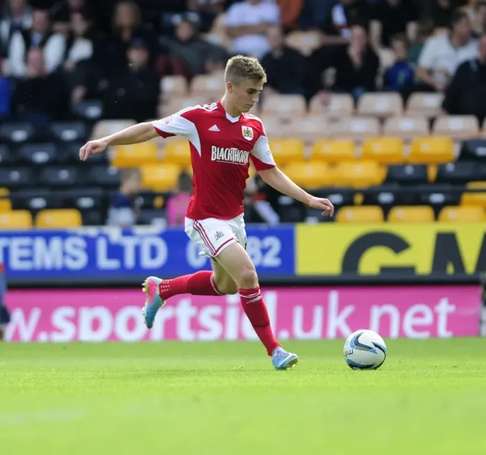 Framed Print : Bristol City's Joe Bryan in Action at Port Vale's Vale Park, Sky Bet League 1 Football Match, October 2013