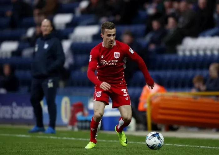Framed Print : Bristol City's Joe Bryan in Action Against Preston North End, Sky Bet Championship 2017