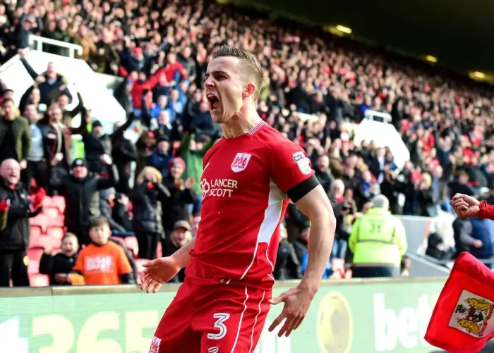 Framed Print : Bristol City's Joe Bryan Celebrates Championship Win Over Cardiff City