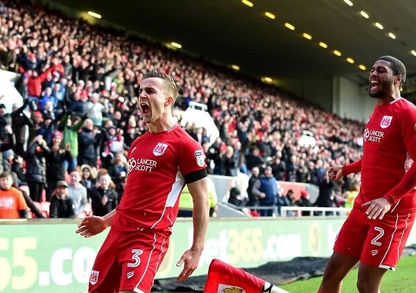Bristol City's Joe Bryan Celebrates Goal Against Cardiff City (Sky Bet Championship, 14.01.17)