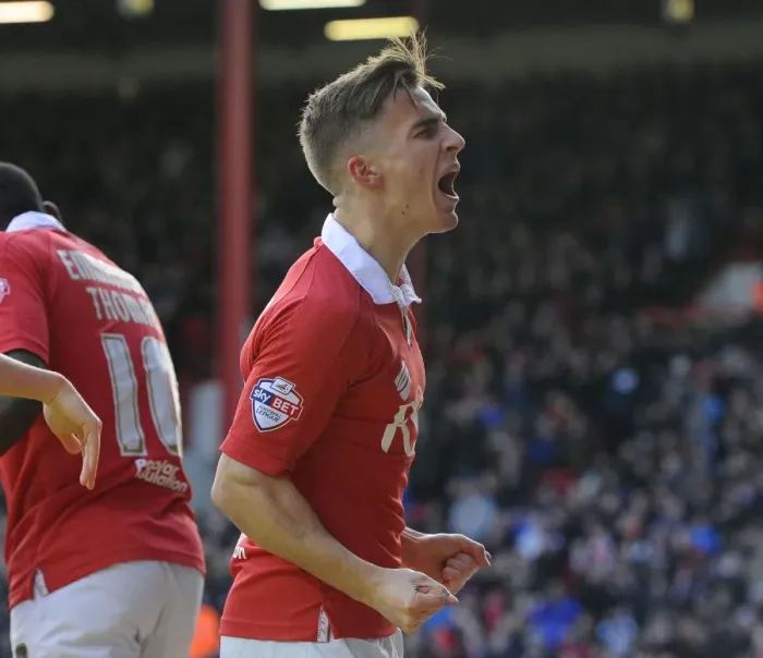 Framed Print : Bristol City's Joe Bryan Celebrates Goal Against Notts County, Sky Bet League One, Ashton Gate Framed Print : Bristol City's Joe Bryan Celebrates Goal Against Notts County, Sky Bet League One, Ashton Gate