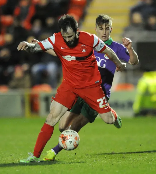 Framed Print : Bristol City's Joe Bryan Closes In on Leyton Orient's Chris Dagnall during Sky Bet League One Match
