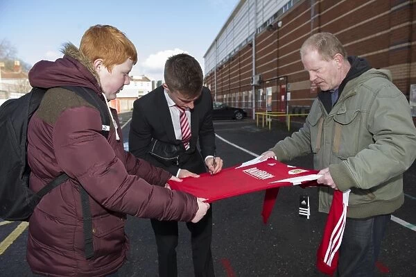 Bristol City's Joe Bryan Connects with Fans: Autograph Signing Session at Ashton Gate (Bristol City v Gillingham, Sky Bet League One)