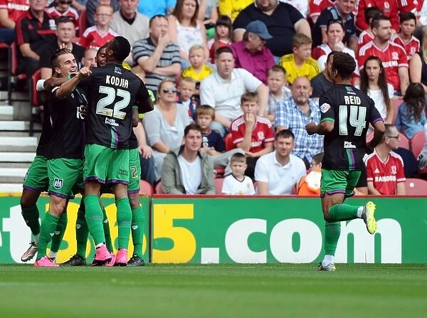 Bristol City's Joe Bryan Euphorically Celebrates Goal Against Middlesbrough in Sky Bet Championship Match
