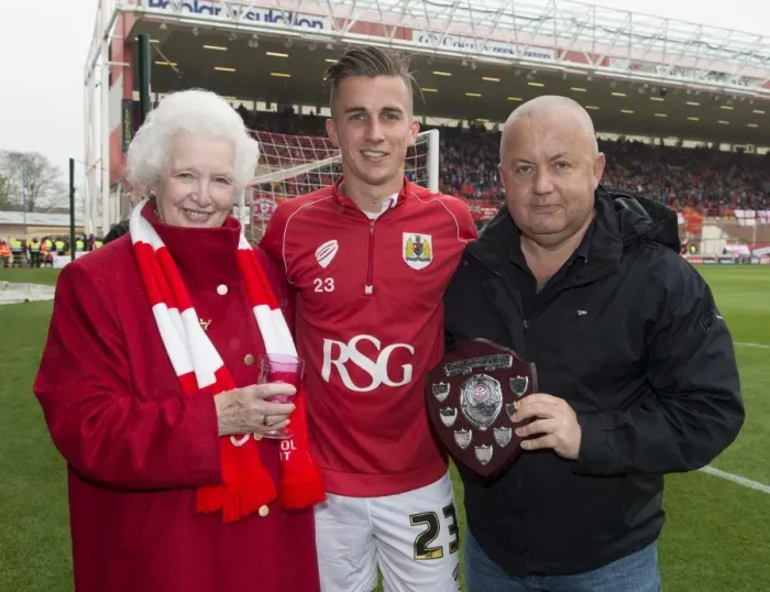 Framed Print : Bristol City's Joe Bryan Receives Young Player Award vs. Walsall, May 2015 Framed Print : Bristol City's Joe Bryan Receives Young Player Award vs. Walsall, May 2015