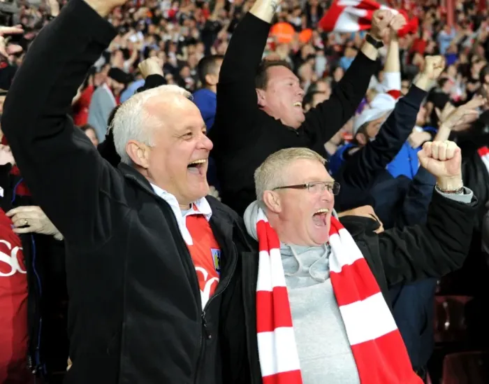 Framed Print : Bristol City's Joe Bryan Scores Dramatic Winning Goal vs. Swindon Town: Fans Euphoric Reaction Framed Print : Bristol City's Joe Bryan Scores Dramatic Winning Goal vs. Swindon Town: Fans Euphoric Reaction