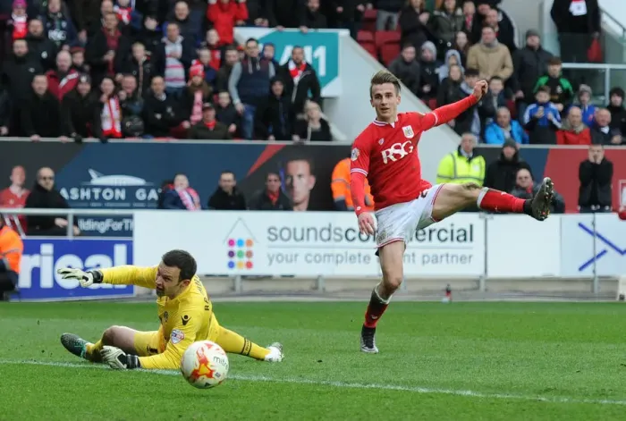 Framed Print : Bristol City's Joe Bryan Scores Sixth Goal in Thrashing of Bolton Wanderers (19-03-2016) Framed Print : Bristol City's Joe Bryan Scores Sixth Goal in Thrashing of Bolton Wanderers (19-03-2016)
