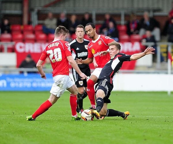 Bristol City's Joe Bryan Tackles Oliver Turton of Crewe in Sky Bet League One Clash