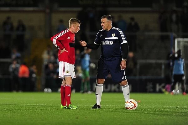 Bristol City's Joe Morrell and Coach John Pemberton during Wycombe Wanderers vs. Bristol City, 2013