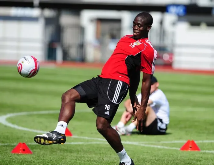 Framed Print : Bristol City's John Akinde in Focus: Training Intensity Framed Print : Bristol City's John Akinde in Focus: Training Intensity