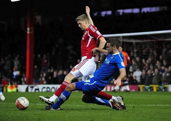 Bristol City's Jon Stead Fouled by Doncaster's Tommy Spurr - Championship Match, 21st January 2012