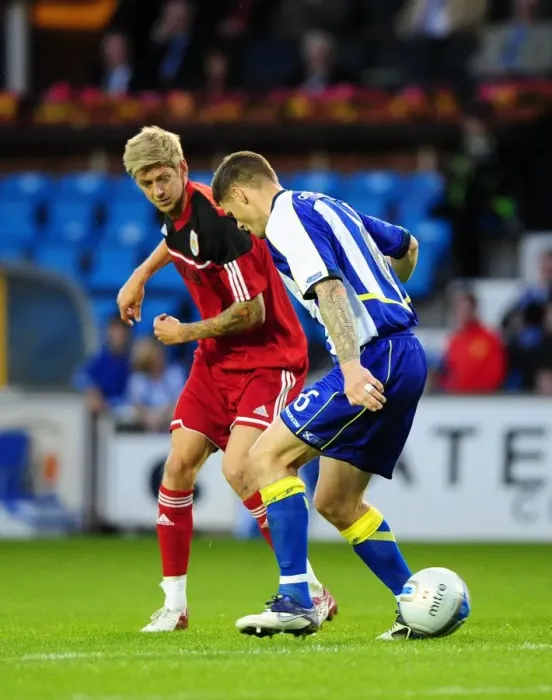 Framed Print : Bristol City's Jon Stead Sets Up Martyn Woolford's Goal Against Kilmarnock, 2012