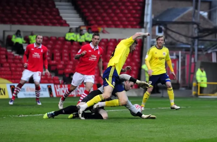 Framed Print : Bristol City's Jon Stead Wins Controversial Penalty Against Nottingham Forest, April 2012 Framed Print : Bristol City's Jon Stead Wins Controversial Penalty Against Nottingham Forest, April 2012