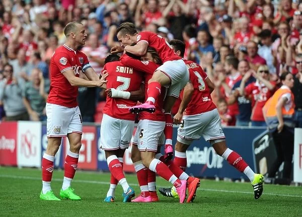 Bristol City's Jonathan Kodjia Celebrates Goal Against Brentford, Sky Bet Championship 2015