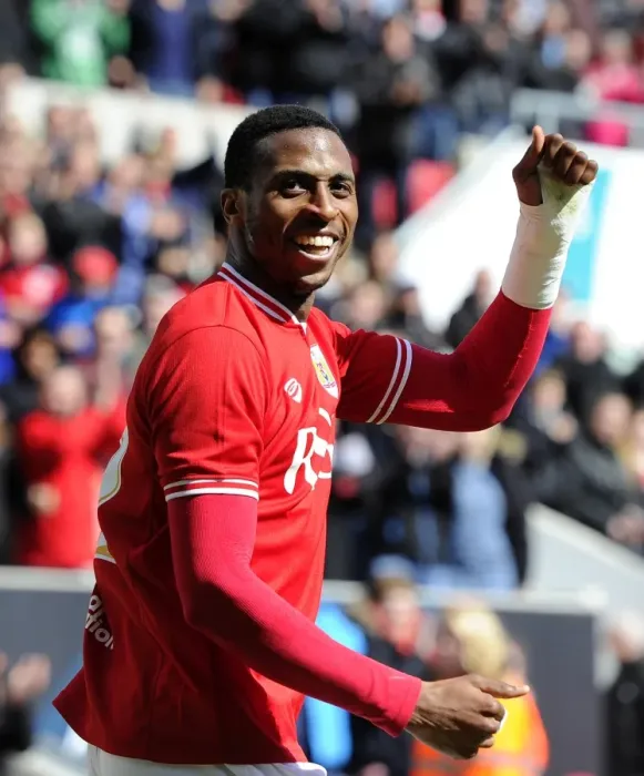 Framed Print : Bristol City's Jonathan Kodjia Celebrates Goal Against Huddersfield Town, Sky Bet Championship 2016