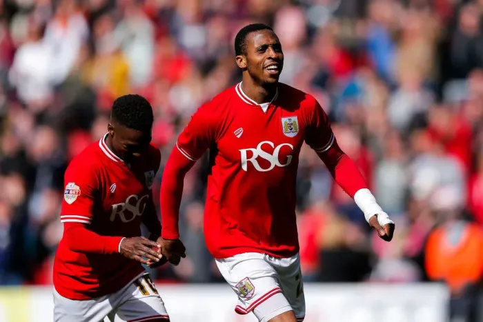 Framed Print : Bristol City's Jonathan Kodjia Scores Hat-trick Against Huddersfield Town at Ashton Gate, 30-04-2016 Framed Print : Bristol City's Jonathan Kodjia Scores Hat-trick Against Huddersfield Town at Ashton Gate, 30-04-2016