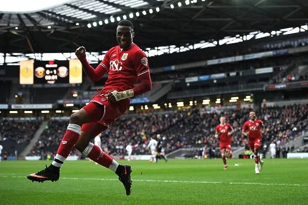 Bristol City's Jonathan Kodjia Scores His Second Goal Against Milton Keynes Dons in 2016 Championship Match