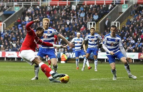 Bristol City's Jonathan Kodjia Throws a Shot On Target Against Reading, 2016