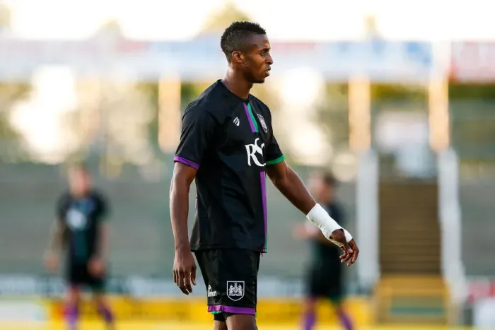 Framed Print : Bristol City's Jonathan Kodjia Watches Pre-Season Action at Huish Park Stadium (Yeovil Town vs. Bristol City, 2015)
