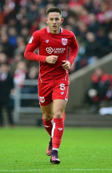Bristol City's Josh Brownhill in Action Against Fleetwood Town in FA Cup Third Round, Ashton Gate, January 2017