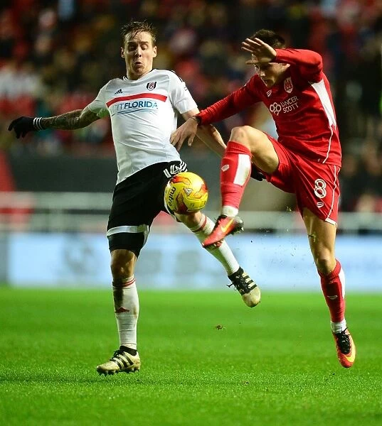 Bristol City's Josh Brownhill in Action Against Fulham, Sky Bet Championship 2017