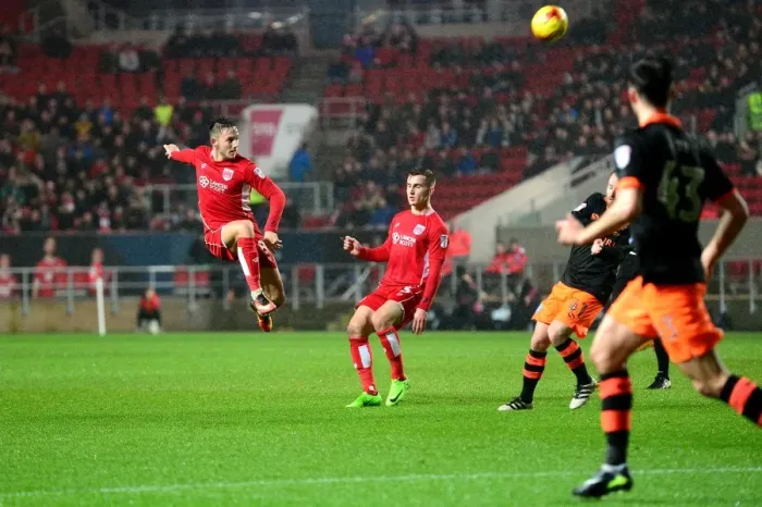 Framed Print : Bristol City's Josh Brownhill Goes for Glory Against Sheffield Wednesday, January 2017