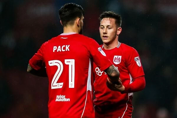 Bristol City's Josh Brownhill and Marlon Pack Celebrate 4-0 Win Over Huddersfield Town, Lifting Them Out of the Relegation Zone