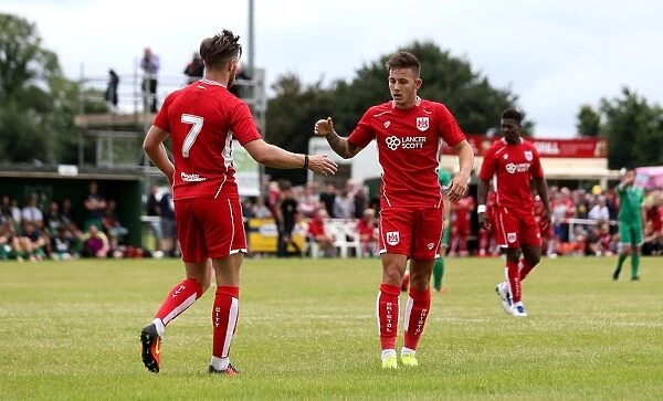 Bristol City's Josh Brownhill and Wes Burns Celebrate Goal in Pre-Season Friendly Against Hengrove Athletic