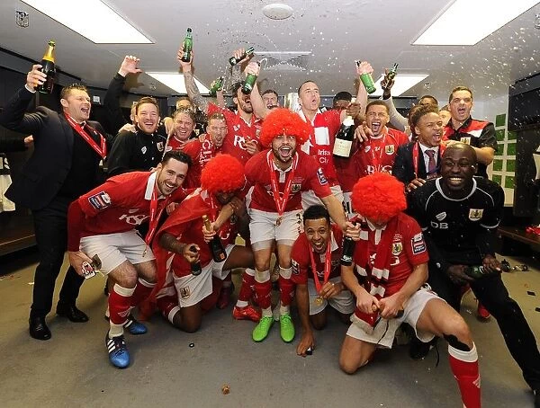 Bristol City's JPT Victory: Celebrating in the Dressing Room