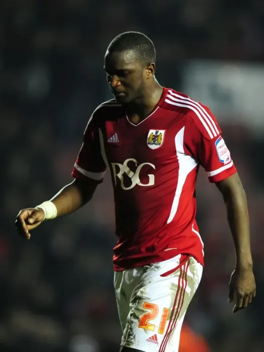 Framed Print : Bristol City's Kalifa Cisse Disappointed After Loss Against Cardiff City (Bristol City v Cardiff City, 10-03-2012)