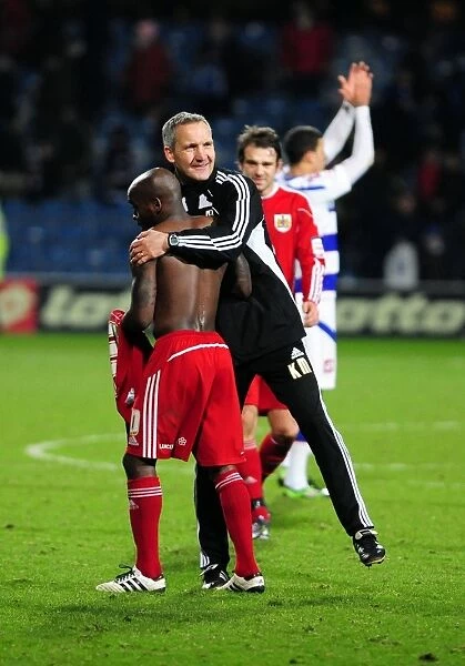 Bristol City's Keith Milen and Jamal Campbell-Ryce Celebrate Championship Victory over QPR (03 / 01 / 2011)
