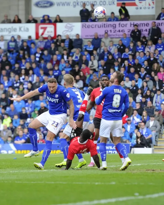 Framed Print : Bristol City's Kieran Agard Goes for Overhead Kick Against Chesterfield, April 2015 Framed Print : Bristol City's Kieran Agard Goes for Overhead Kick Against Chesterfield, April 2015