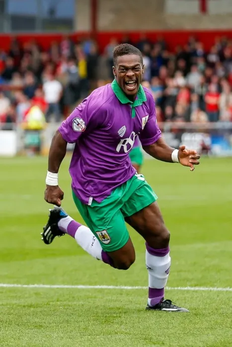 Framed Print : Bristol City's Kieran Agard Scores Brace: 1-2 Lead Over Fleetwood Town, 2014 Framed Print : Bristol City's Kieran Agard Scores Brace: 1-2 Lead Over Fleetwood Town, 2014