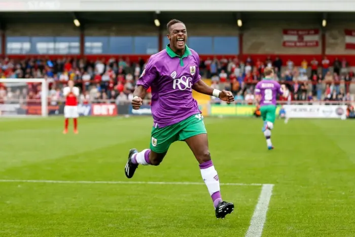 Framed Print : Bristol City's Kieran Agard Scores Brace: 2-0 Lead Over Fleetwood Town, 2014 Framed Print : Bristol City's Kieran Agard Scores Brace: 2-0 Lead Over Fleetwood Town, 2014