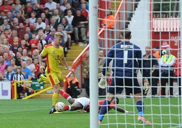 Bristol City's Kieran Agard Scores Contested Penalty Against Milton Keynes Dons