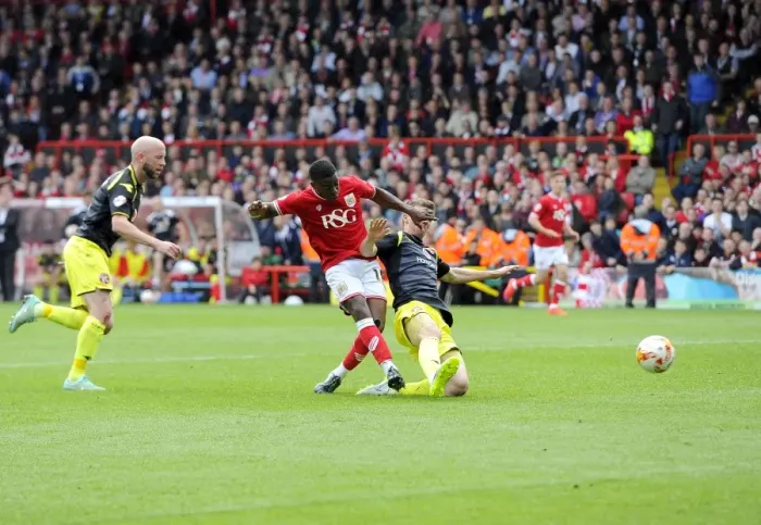 Framed Print : Bristol City's Kieran Agard Scores Double: Sky Bet League One Rival Walsall at Ashton Gate Framed Print : Bristol City's Kieran Agard Scores Double: Sky Bet League One Rival Walsall at Ashton Gate