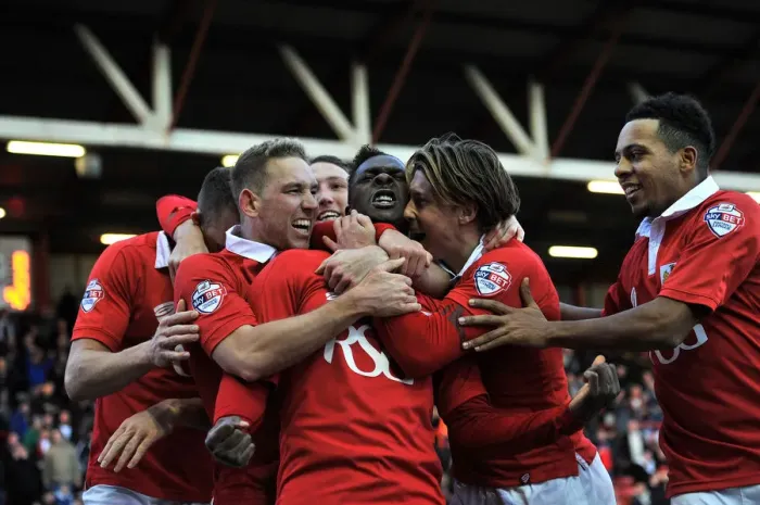 Framed Print : Bristol City's Kieran Agard Scores in FA Cup: Bristol City vs AFC Telford United