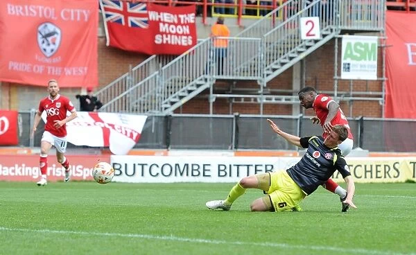 Bristol City's Kieran Agard Scores the Winning Goal Against Walsall in Sky Bet League One, May 2015