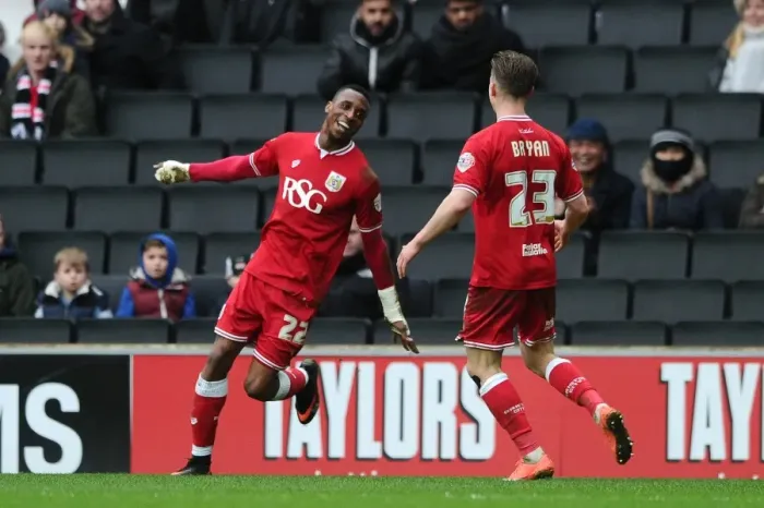 Framed Print : Bristol City's Kodjia and Bryan Celebrate Goal Against Milton Keynes Dons, 2016 Framed Print : Bristol City's Kodjia and Bryan Celebrate Goal Against Milton Keynes Dons, 2016