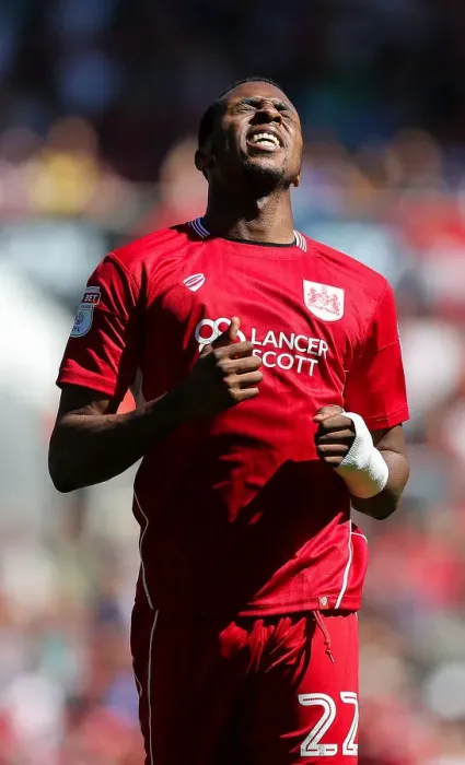 Framed Print : Bristol City's Kodjia Displays Frustration Against Wigan Athletic Framed Print : Bristol City's Kodjia Displays Frustration Against Wigan Athletic
