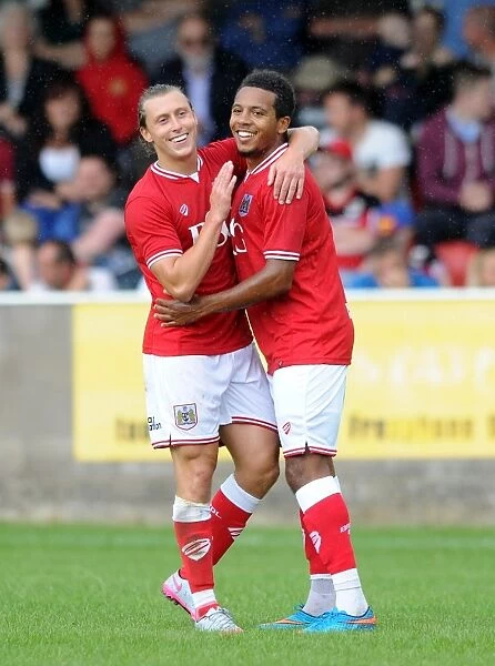 Bristol City's Korey Smith and Luke Freeman Celebrate Goal in Pre-Season Friendly against Keynsham