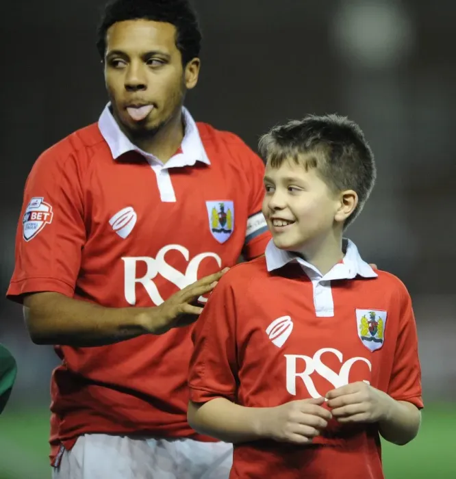 Framed Print : Bristol City's Korey Smith and Mascot Celebrate Victory over Peterborough United, February 17, 2015 Framed Print : Bristol City's Korey Smith and Mascot Celebrate Victory over Peterborough United, February 17, 2015