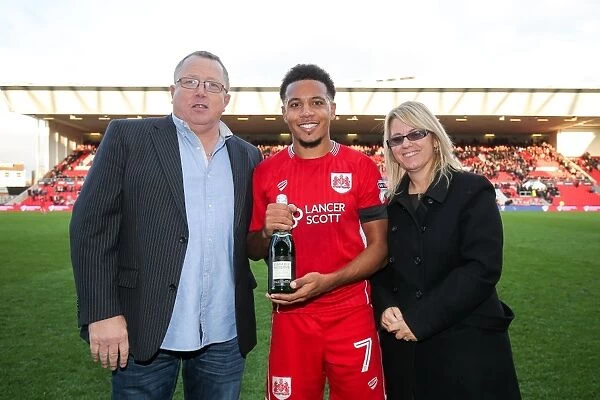Bristol City's Korey Smith Receives Man of the Match Award After 1-0 Victory Over Blackburn Rovers at Ashton Gate Stadium