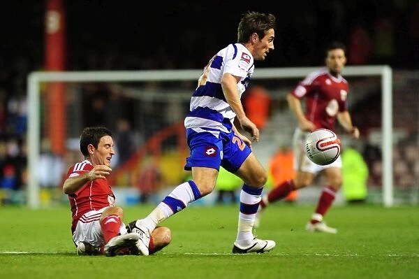Bristol City's Lee Johnson in Action: The Npower Championship Showdown between Bristol City and QPR at Ashton Gate (October 2010)