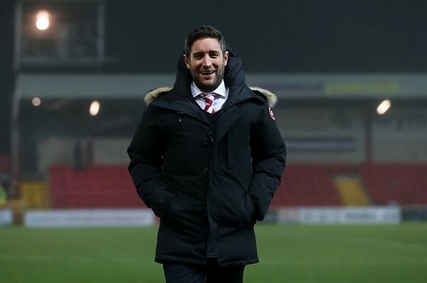 Bristol City's Lee Johnson Examines Pitch before Fleetwood Town FA Cup Clash